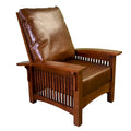Précommandez le fauteuil Morris en cuir et chêne style « Craftsman / Mission »