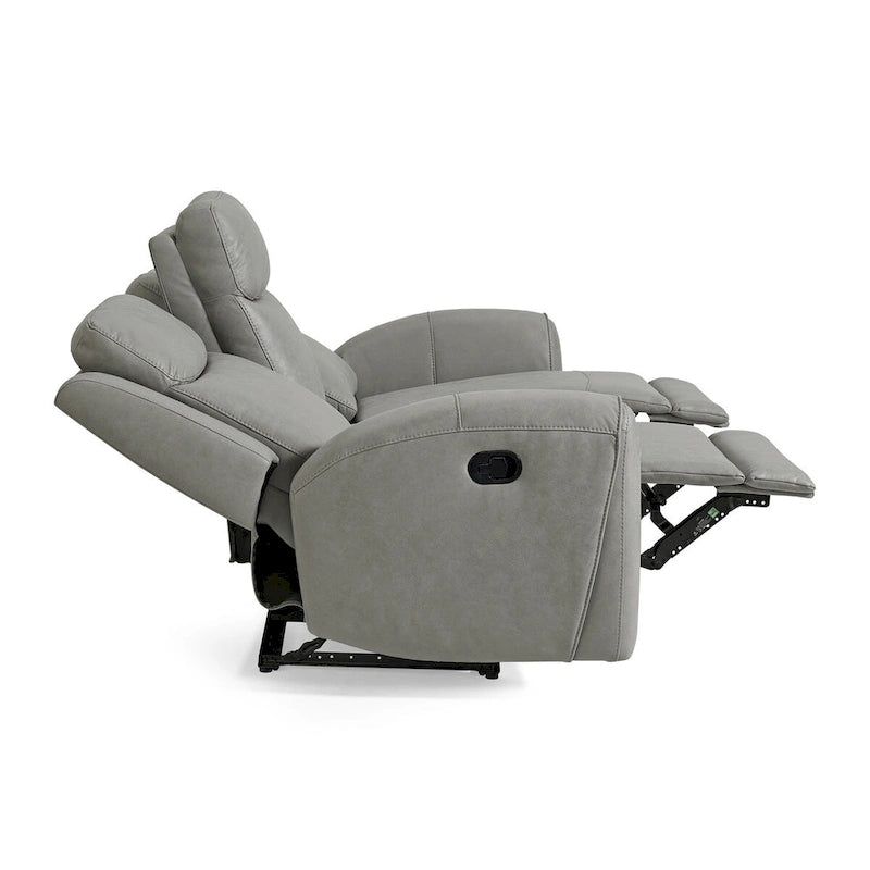 Canapé inclinable manuel transitionnel Roundhill Furniture Wesley, gris