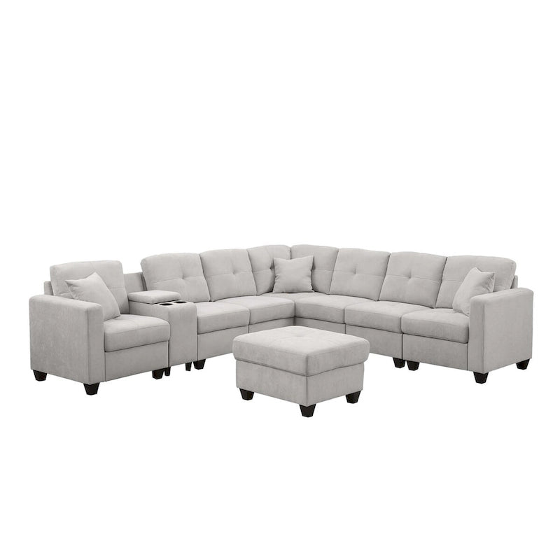 Canapé d'angle modulable en velours