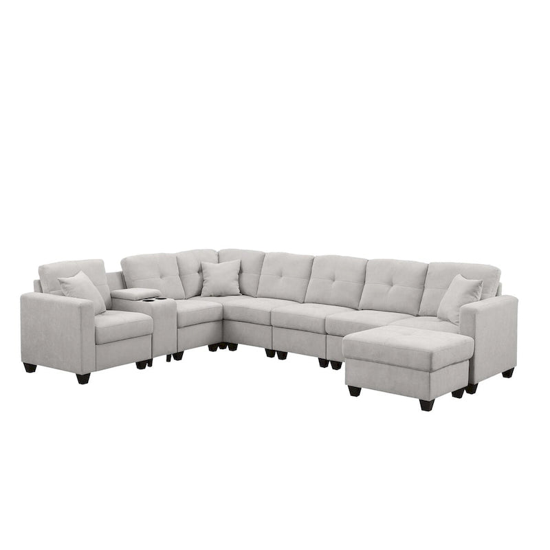 Canapé d'angle modulable en velours