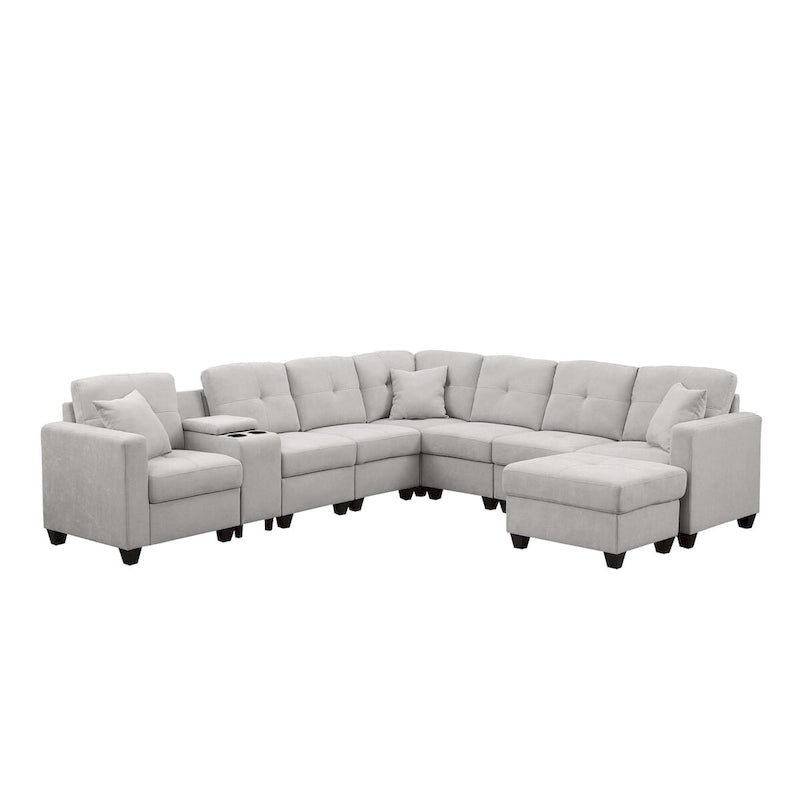 Canapé d'angle modulable en velours