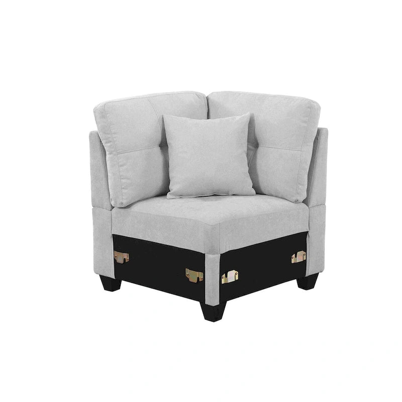 Canapé d'angle modulable en velours