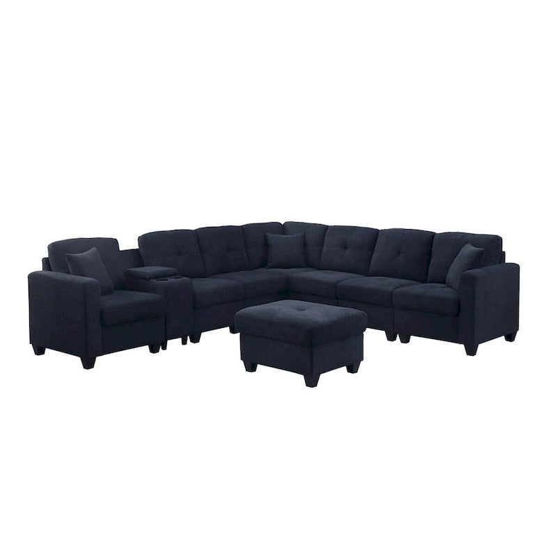 Canapé d'angle modulable en velours