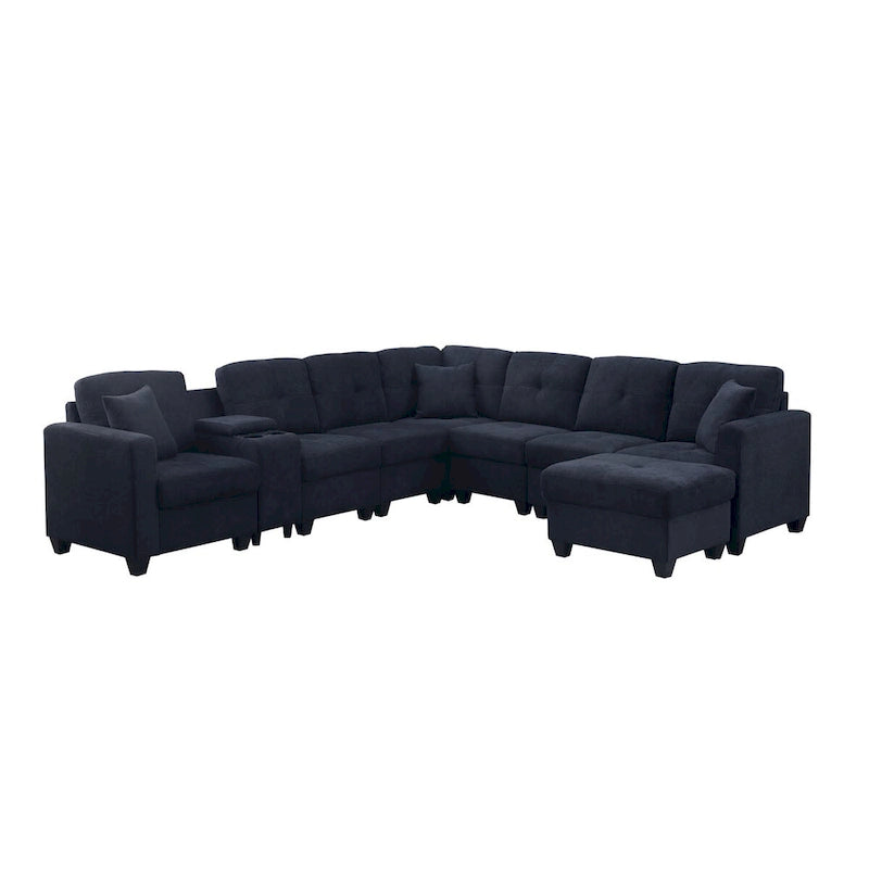 Canapé d'angle modulable en velours
