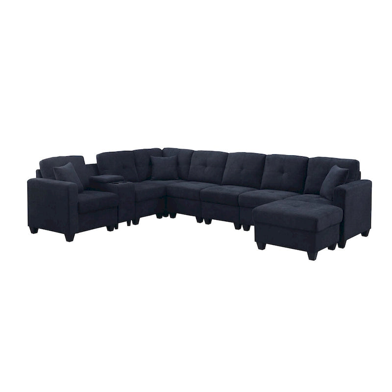 Canapé d'angle modulable en velours