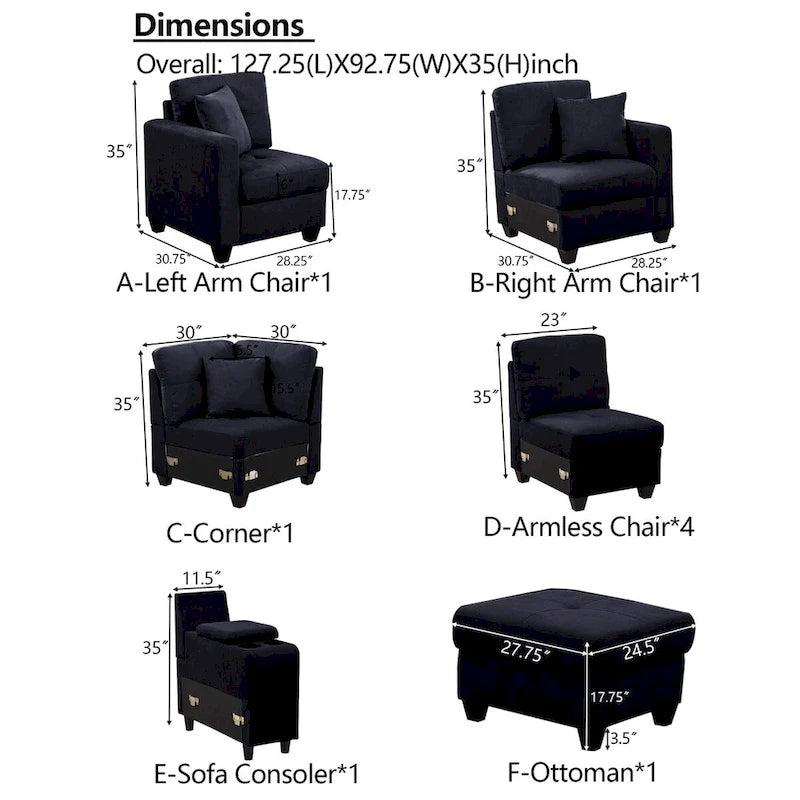 Canapé d'angle modulable en velours