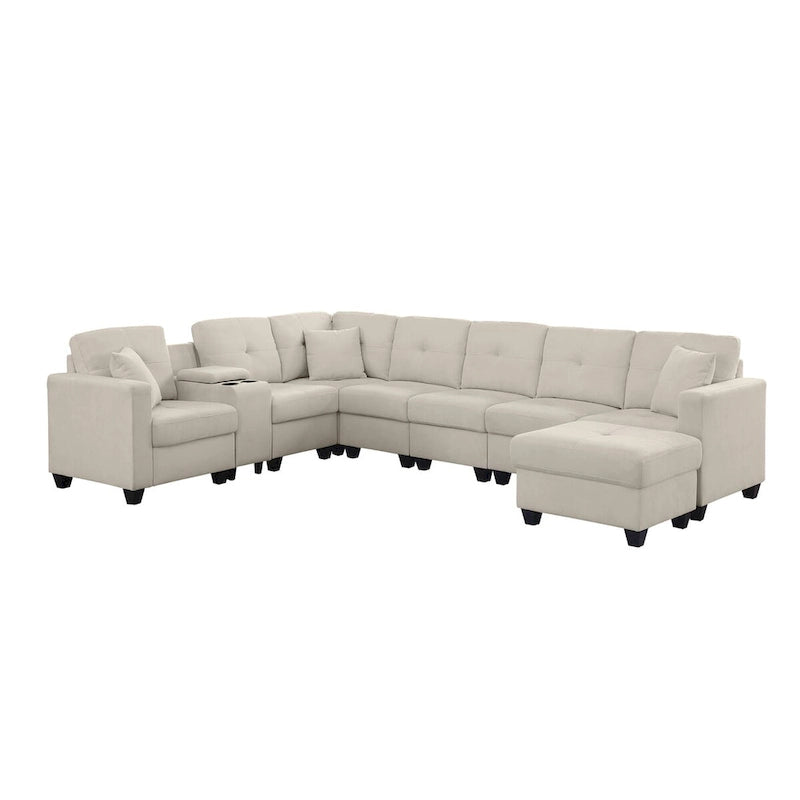 Canapé d'angle modulable en velours