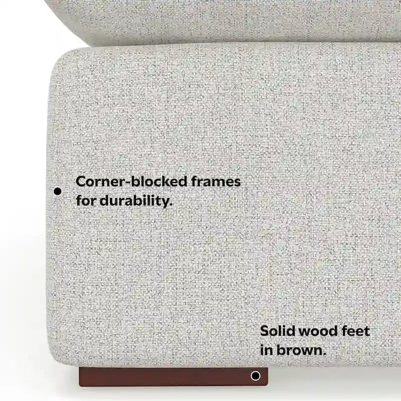 Ensemble modulaire canapé d'angle et pouf WyndenHall Marlee en tissu de performance chenille velouté