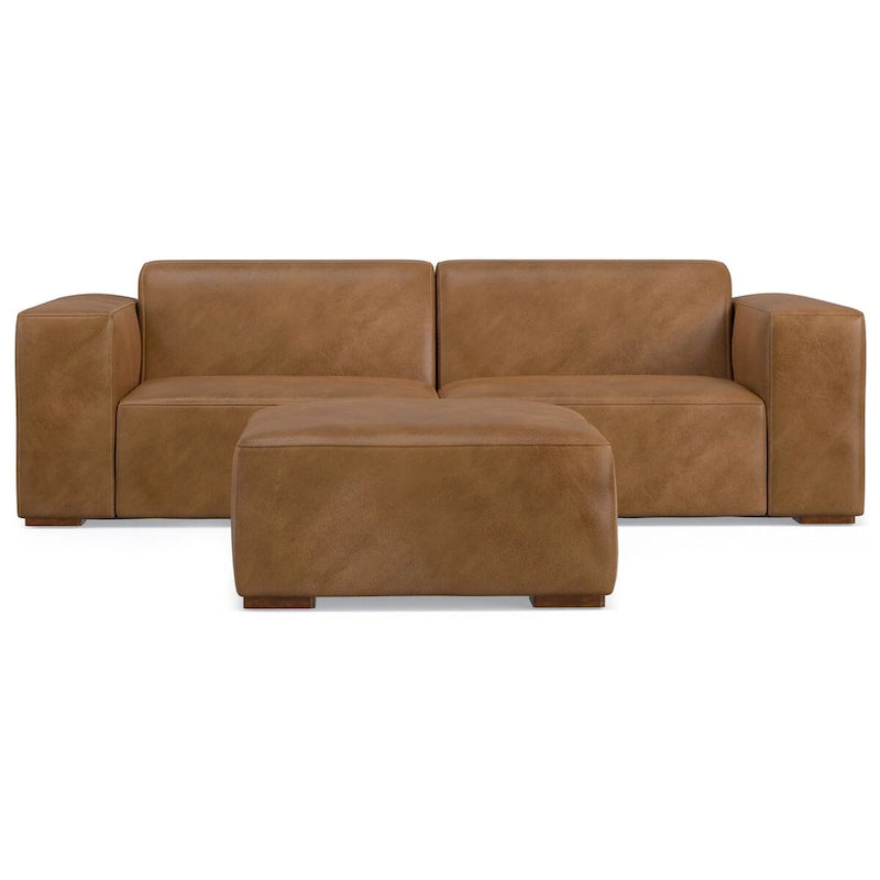 Ensemble modulaire canapé 2 places et pouf WYNDENHALL Biggs