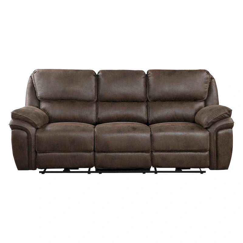 Canapé inclinable électrique double Tony 90 pouces, port de chargement USB microfibre marron