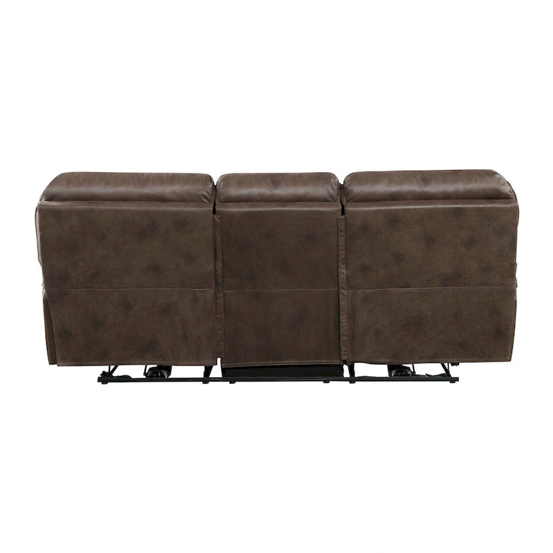 Canapé inclinable électrique double Tony 90 pouces, port de chargement USB microfibre marron