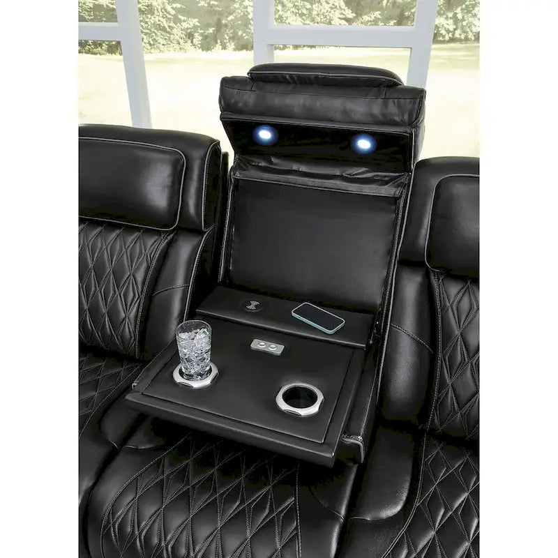 Canapé inclinable électrique Signature Design by Ashley Boyington noir - 86 larg. x 38 prof. x 44 haut.