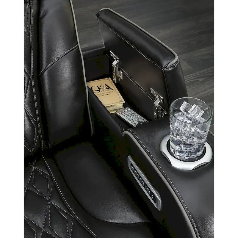 Canapé inclinable électrique Signature Design by Ashley Boyington noir - 86 larg. x 38 prof. x 44 haut.