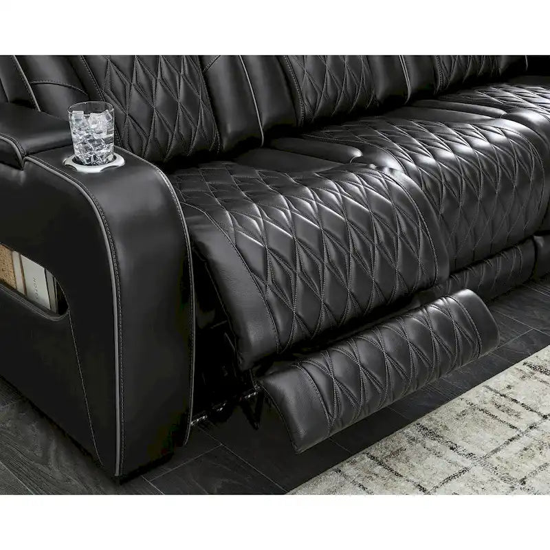 Canapé inclinable électrique Signature Design by Ashley Boyington noir - 86 larg. x 38 prof. x 44 haut.