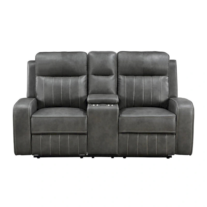 Causeuse inclinable Forrest Grey Motion avec console