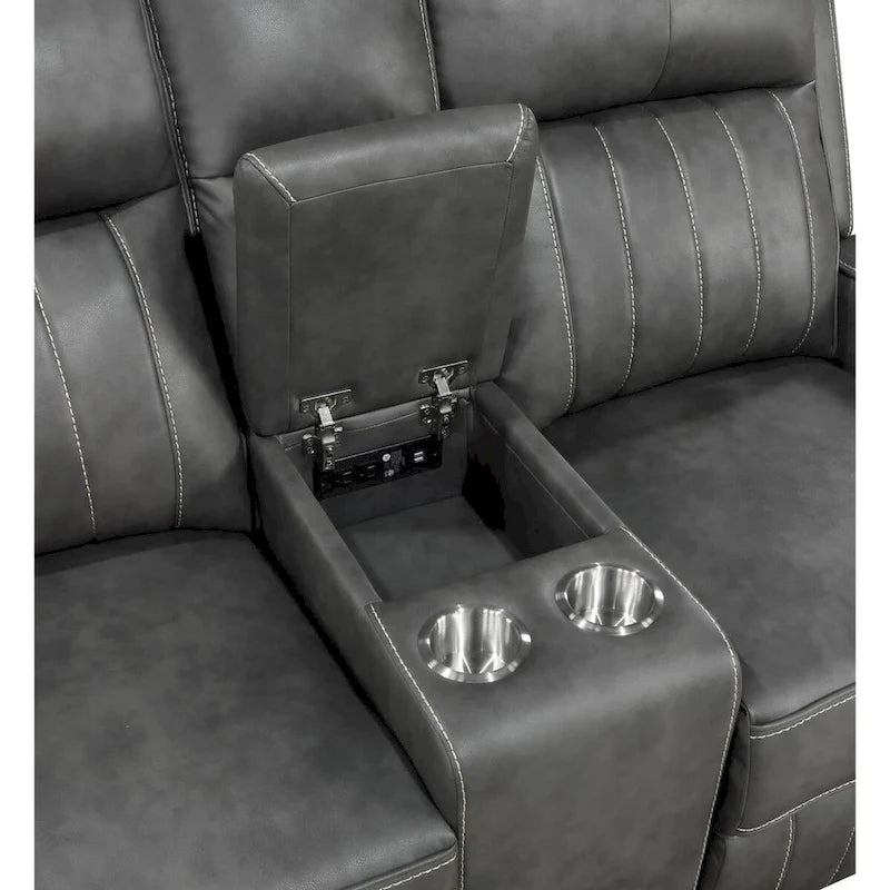 Causeuse inclinable Forrest Grey Motion avec console