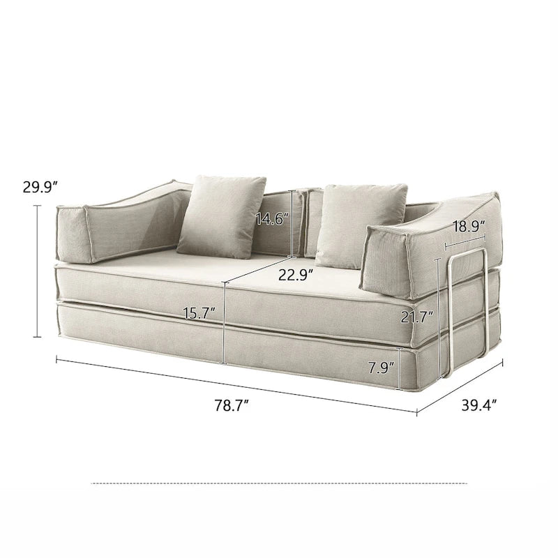 JASIWAY Canapé-lit convertible moderne vintage