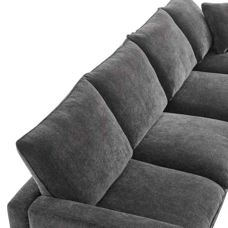 Nestfair Canapé modulaire moderne en forme de U, 7 places, en tissu chenille, avec 2 oreillers inclus