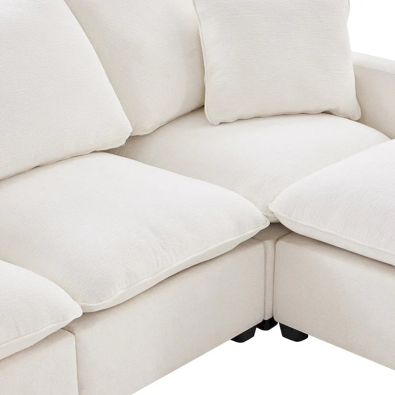 Nestfair Canapé modulaire moderne en forme de U, 7 places, en tissu chenille, avec 2 oreillers inclus