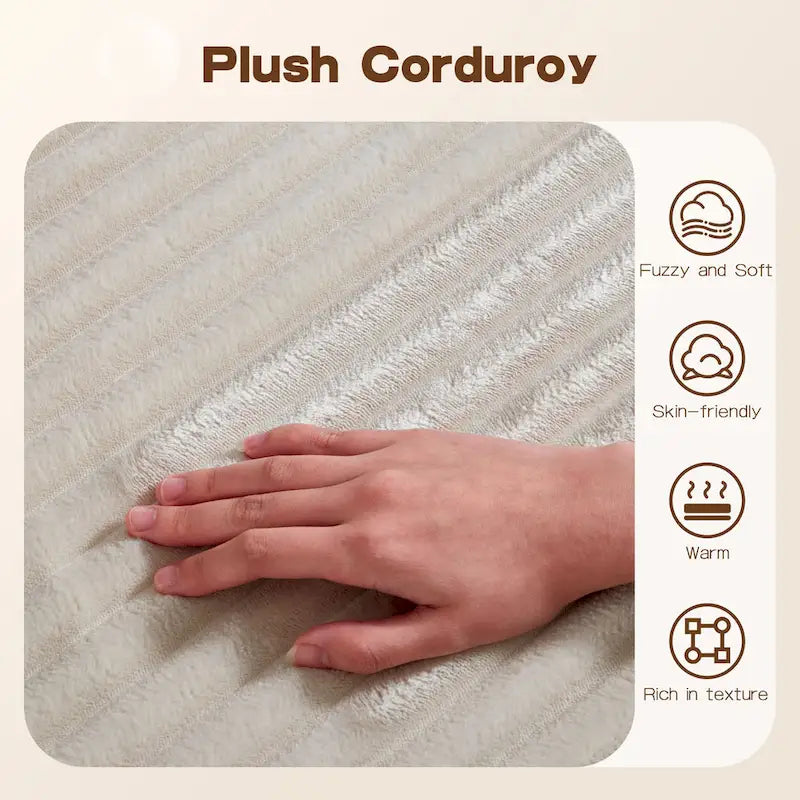 Canapé chaise longue en peluche OVIOS, aucun assemblage requis