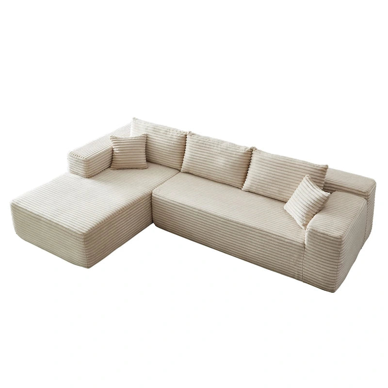 Canapé chaise longue en peluche OVIOS, aucun assemblage requis