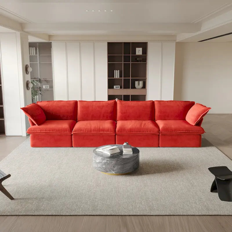 Canapé modulable, canapé 3 ou 4 places en velours, canapé confortable de style minimaliste pour salon et appartement