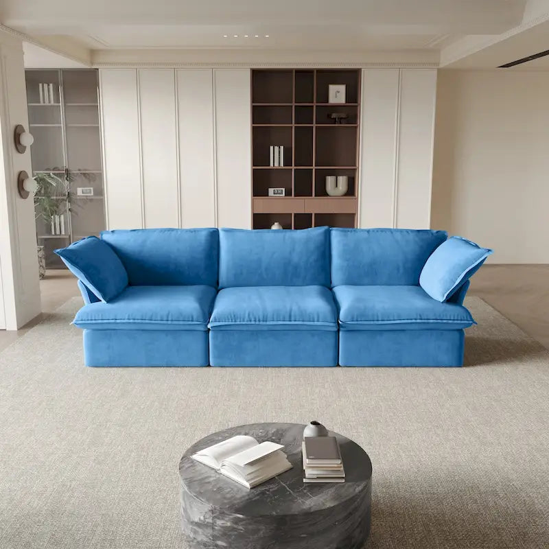 Canapé modulable, canapé 3 ou 4 places en velours, canapé confortable de style minimaliste pour salon et appartement