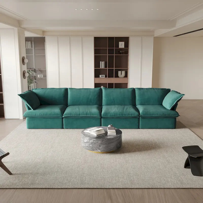 Canapé modulable, canapé 3 ou 4 places en velours, canapé confortable de style minimaliste pour salon et appartement