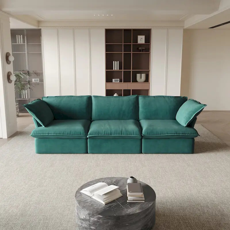 Canapé modulable, canapé 3 ou 4 places en velours, canapé confortable de style minimaliste pour salon et appartement