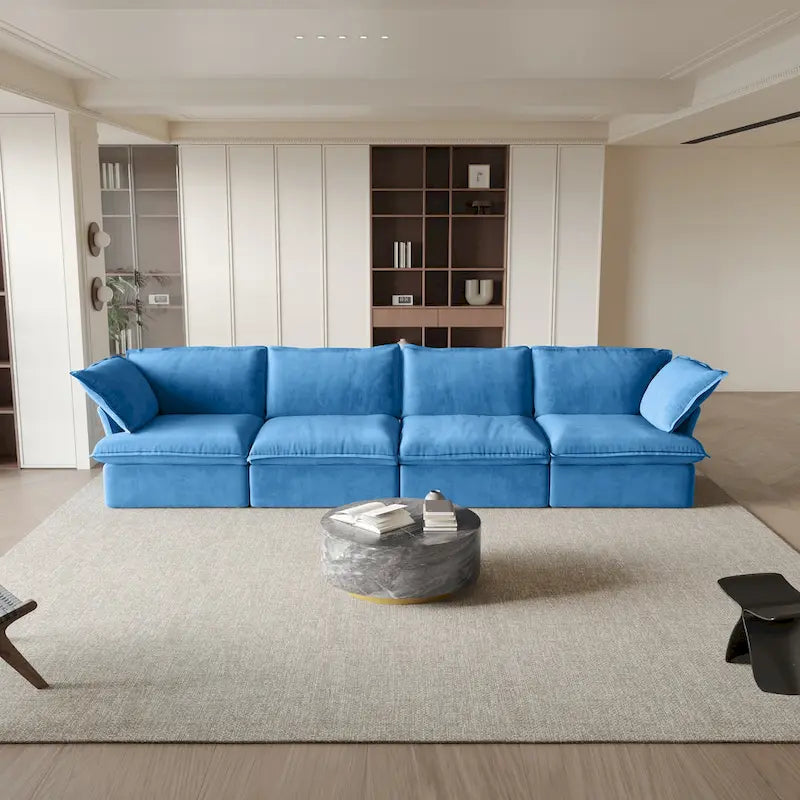 Canapé modulable, canapé 3 ou 4 places en velours, canapé confortable de style minimaliste pour salon et appartement