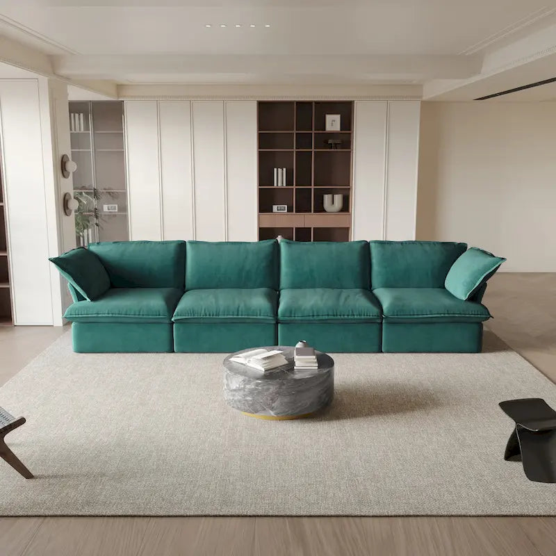 Canapé modulable, canapé 3 ou 4 places en velours, canapé confortable de style minimaliste pour salon et appartement
