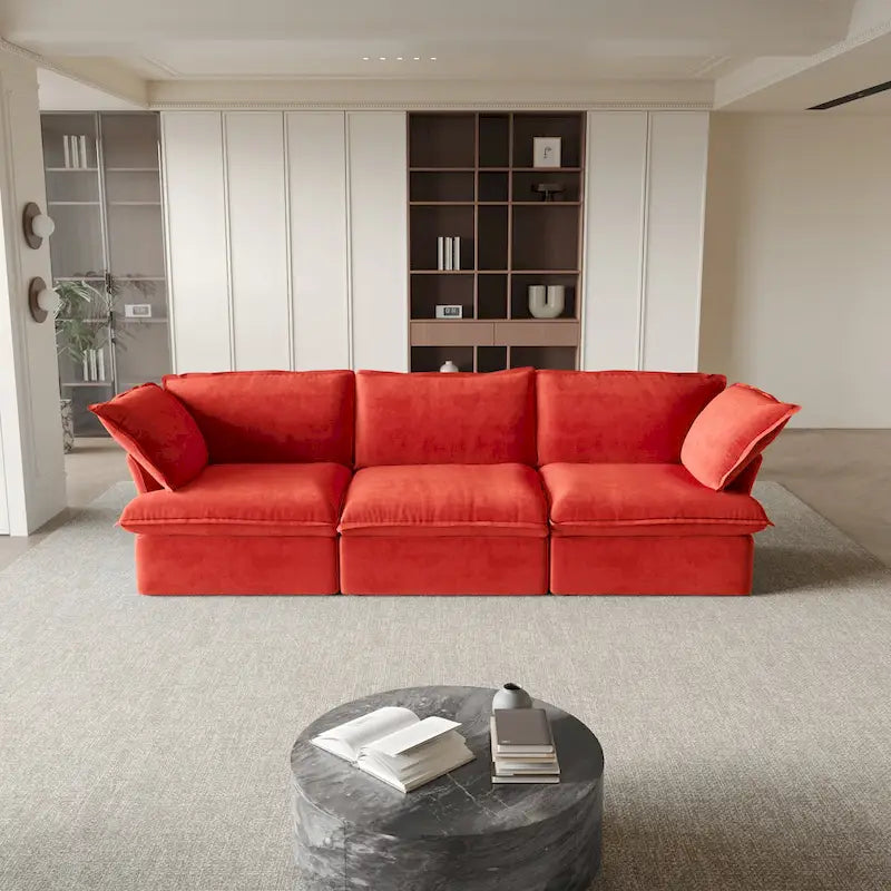 Canapé modulable, canapé 3 ou 4 places en velours, canapé confortable de style minimaliste pour salon et appartement