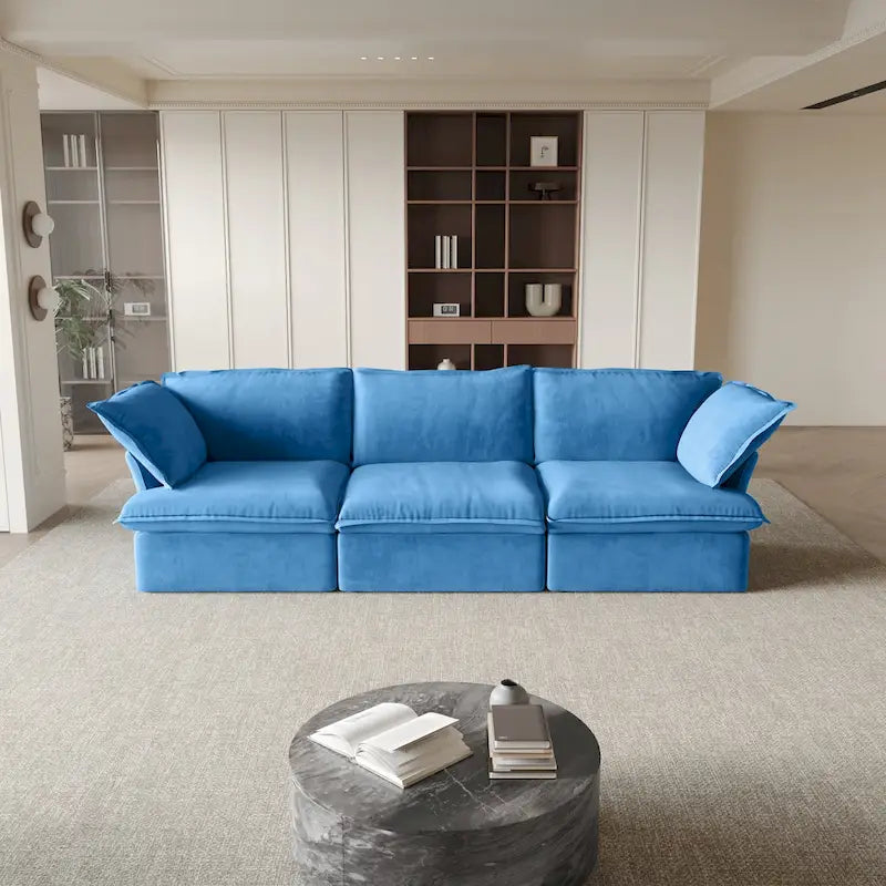 Canapé modulable, canapé 3 ou 4 places en velours, canapé confortable de style minimaliste pour salon et appartement