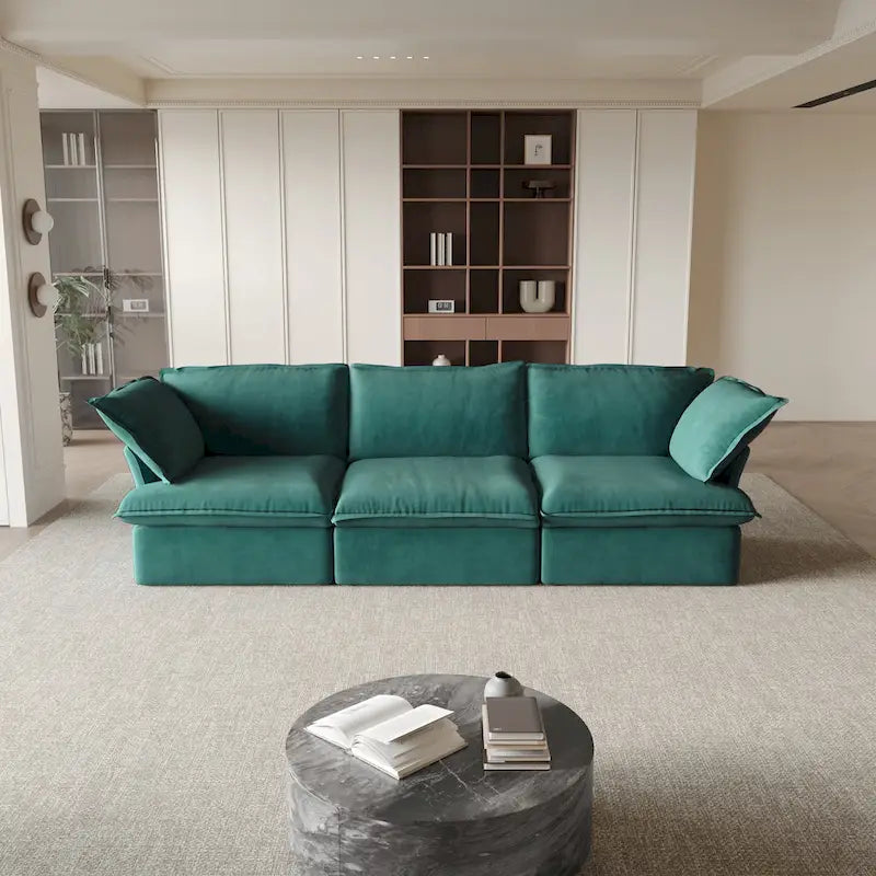Canapé modulable, canapé 3 ou 4 places en velours, canapé confortable de style minimaliste pour salon et appartement