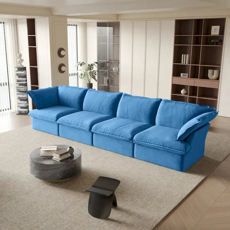 Canapé modulable, canapé 3 ou 4 places en velours, canapé confortable de style minimaliste pour salon et appartement