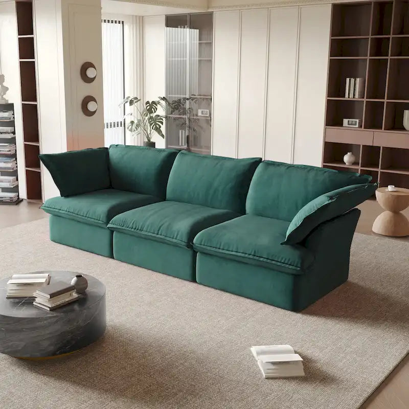 Canapé modulable, canapé 3 ou 4 places en velours, canapé confortable de style minimaliste pour salon et appartement