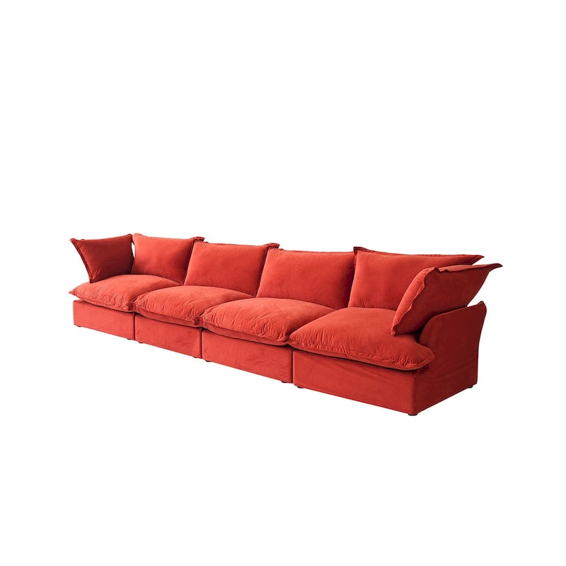 Canapé modulable, canapé 3 ou 4 places en velours, canapé confortable de style minimaliste pour salon et appartement