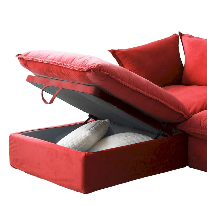 Canapé modulable, canapé 3 ou 4 places en velours, canapé confortable de style minimaliste pour salon et appartement