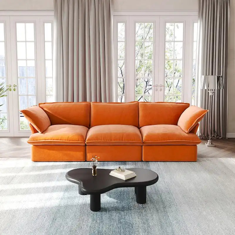 Canapé modulaire sectionnel, canapé 3 places en velours 122,82