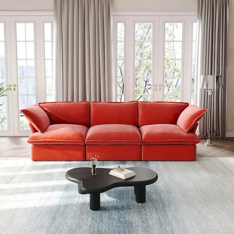 Canapé modulaire sectionnel, canapé 3 places en velours 122,82
