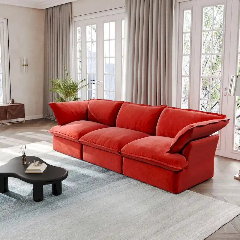 Canapé modulaire sectionnel, canapé 3 places en velours 122,82