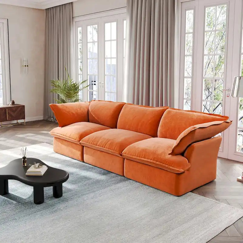 Canapé modulaire sectionnel, canapé 3 places en velours 122,82