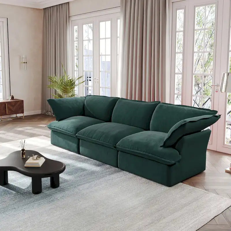 Canapé modulaire sectionnel, canapé 3 places en velours 122,82