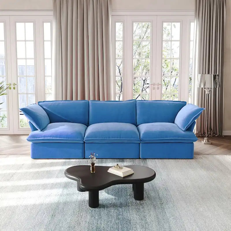 Canapé modulaire sectionnel, canapé 3 places en velours 122,82