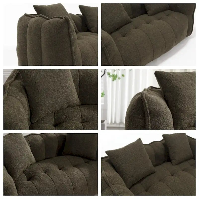 Canapé inclinable moderne en chenille avec mousse haute résilience