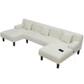 Canapés modulaires Moasis en forme de U en chenille, canapé modulaire moderne - 45,6L x 106,3P x 26,7H