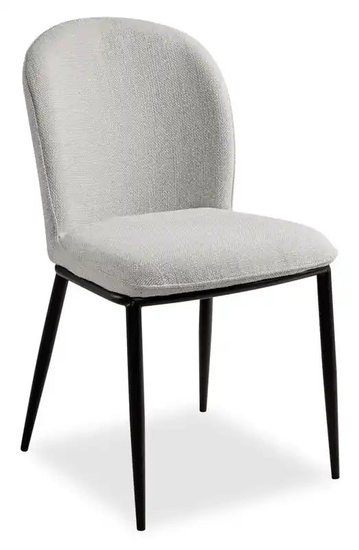 Chaise de salle à manger en tissu aspect lin