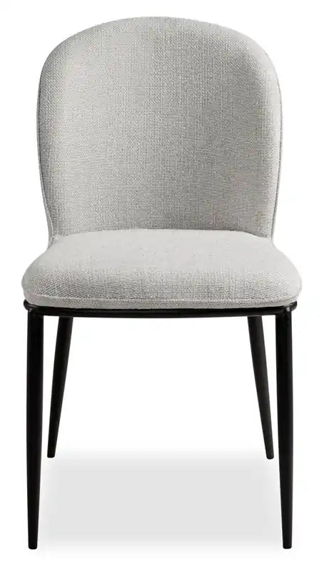 Chaise de salle à manger en tissu aspect lin