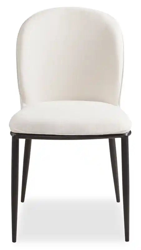 Chaise de salle à manger en tissu aspect lin