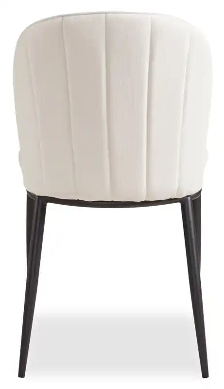 Chaise de salle à manger en tissu aspect lin